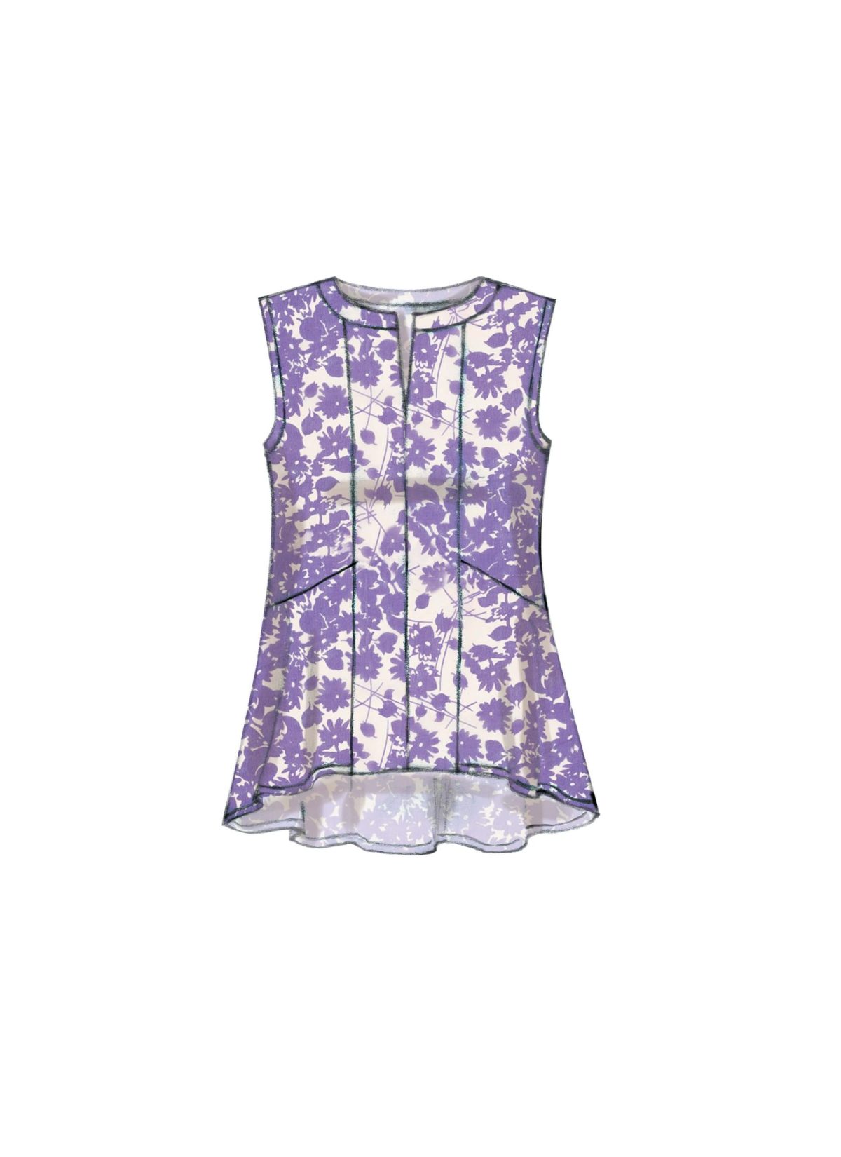 McCall's Sewing Pattern M7390 Misses' Split-Neck, Seam-Detail Tops