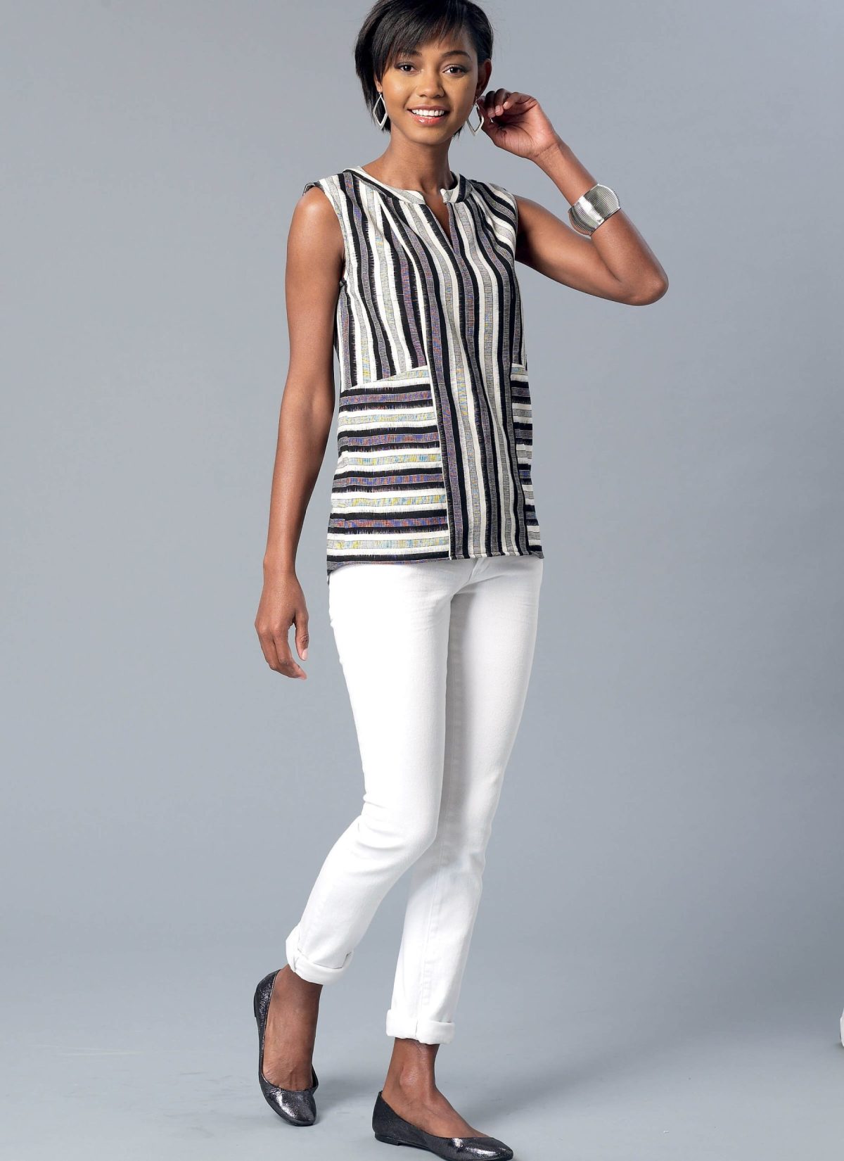 McCall's Sewing Pattern M7390 Misses' Split-Neck, Seam-Detail Tops