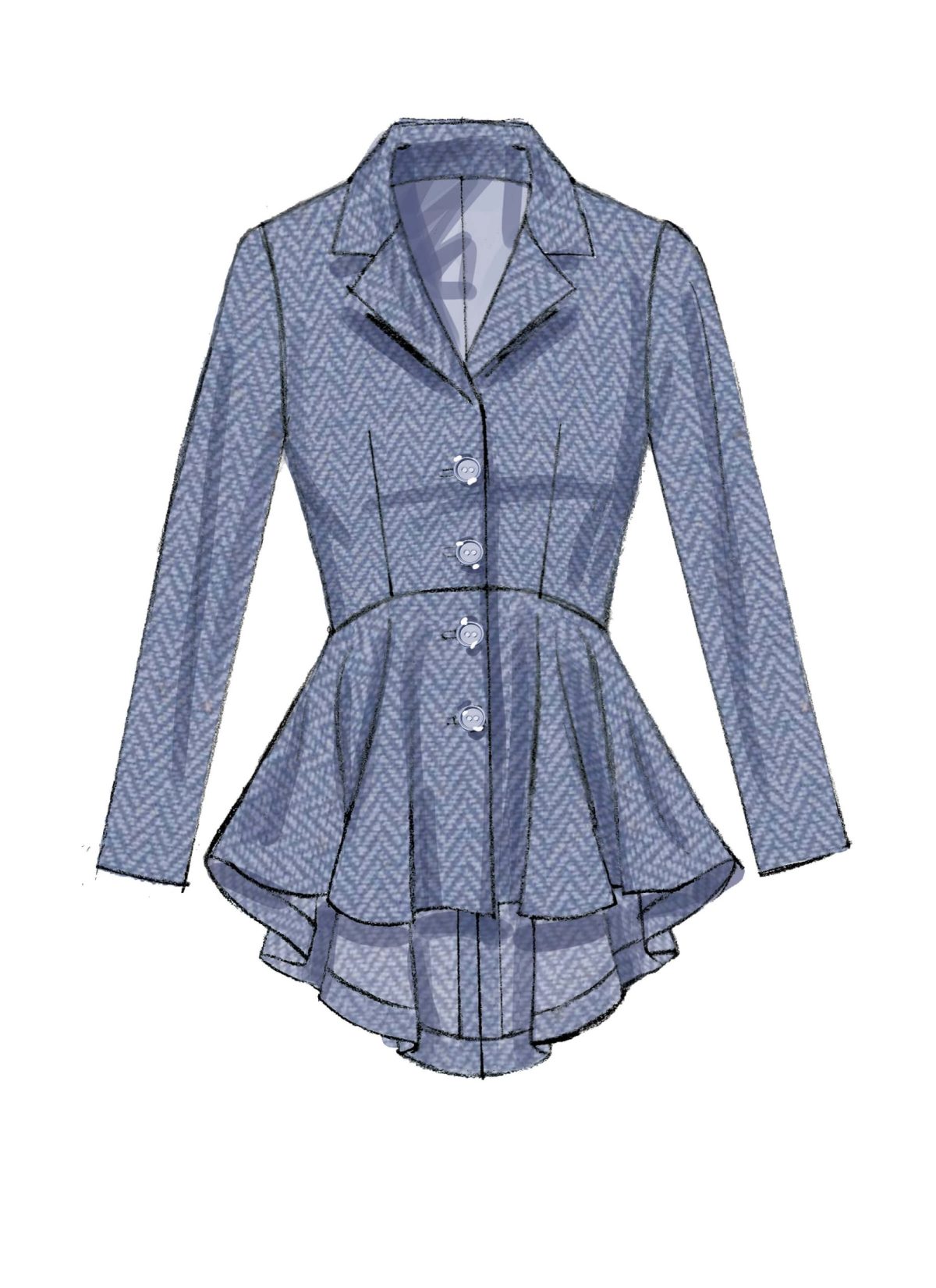 McCall's Sewing Pattern M7513 Misses' Notch-Collar, Peplum Jackets