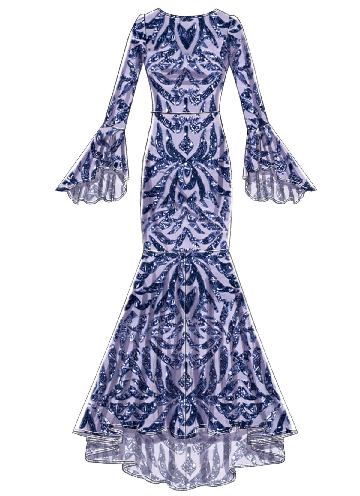 McCall's Sewing Pattern M7569 Misses' Column and Mermaid-Style Dresses with Bodice and Sleeve Variations