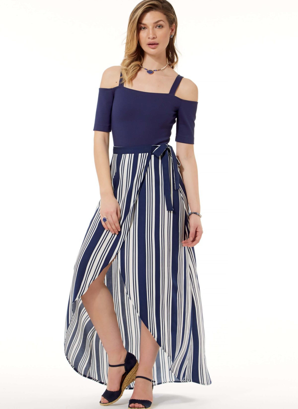 McCall's Sewing Pattern M7606 Misses' Off-the-Shoulder Bodysuits and Wrap Skirts with Side Tie