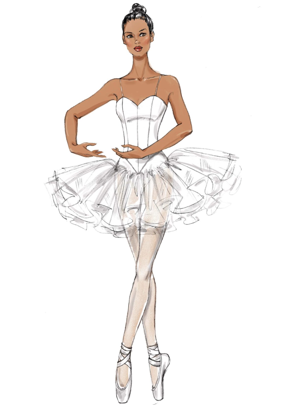 McCall's Sewing Pattern M7615 Misses' Ballet Costumes with Fitted, Boned Bodice and Skirt and Sleeve Variations