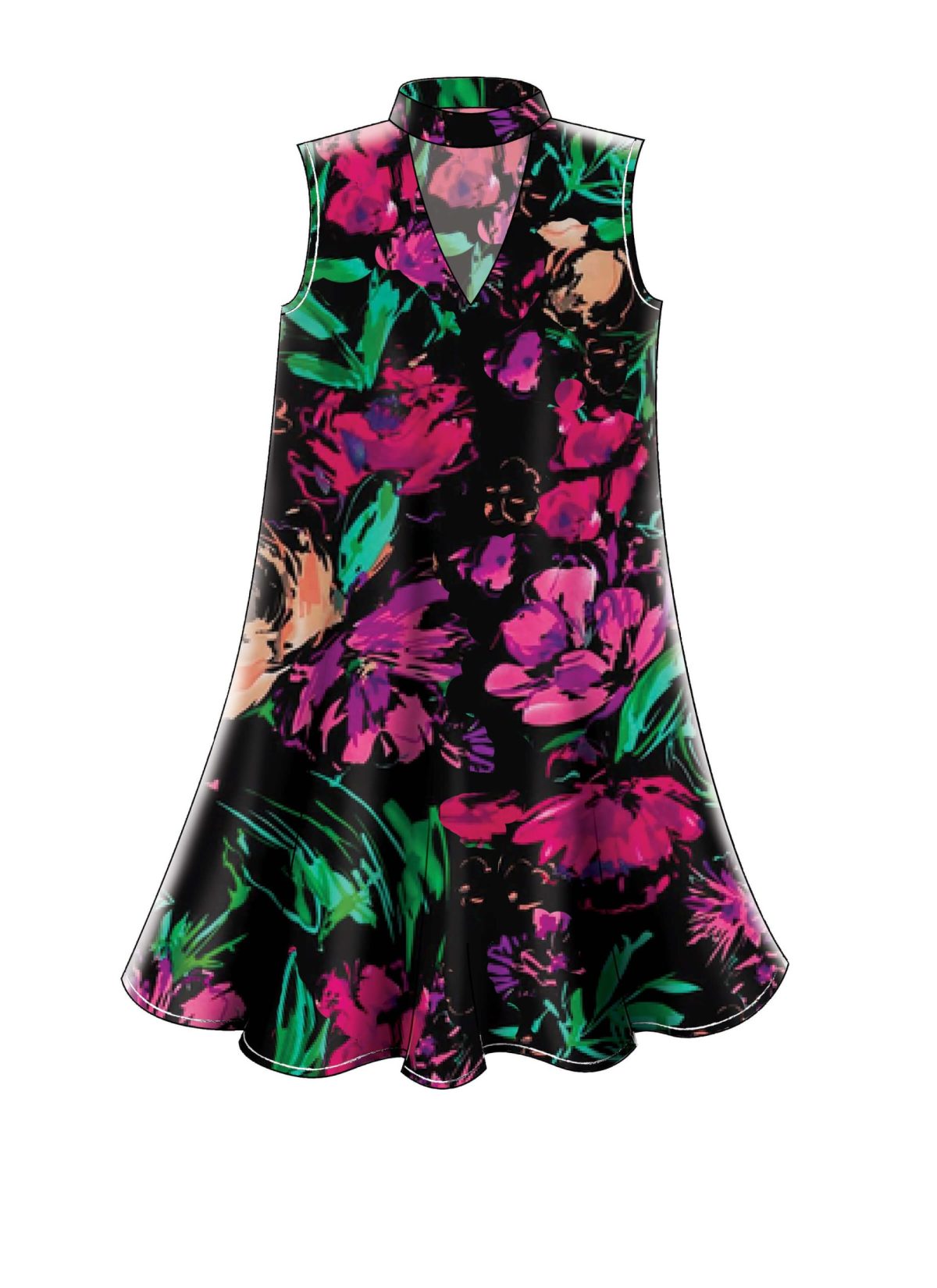 McCall's Sewing Pattern M7622 Misses' Knit Swing Dresses with Neckline and Sleeve Variations