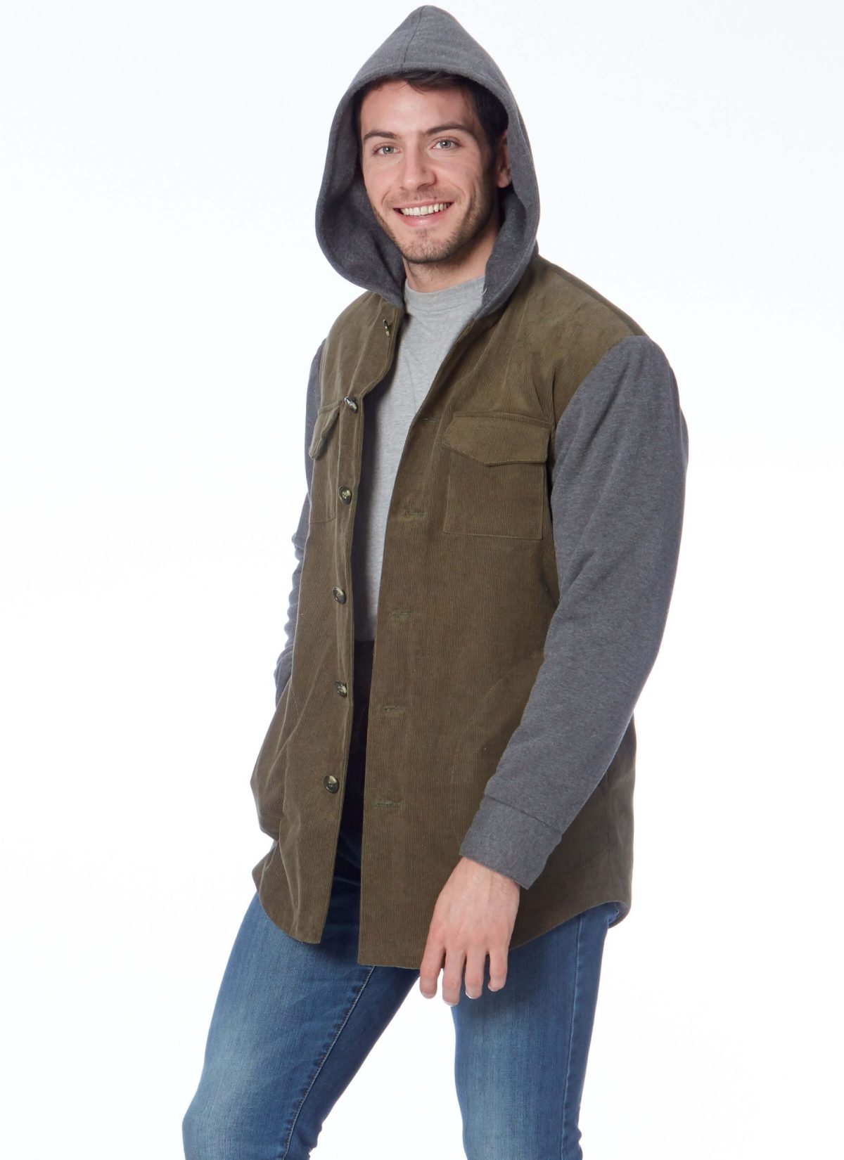 McCall's Sewing Pattern M7638 Men's and Boys' Lined Button-Front Jackets with Hood Options