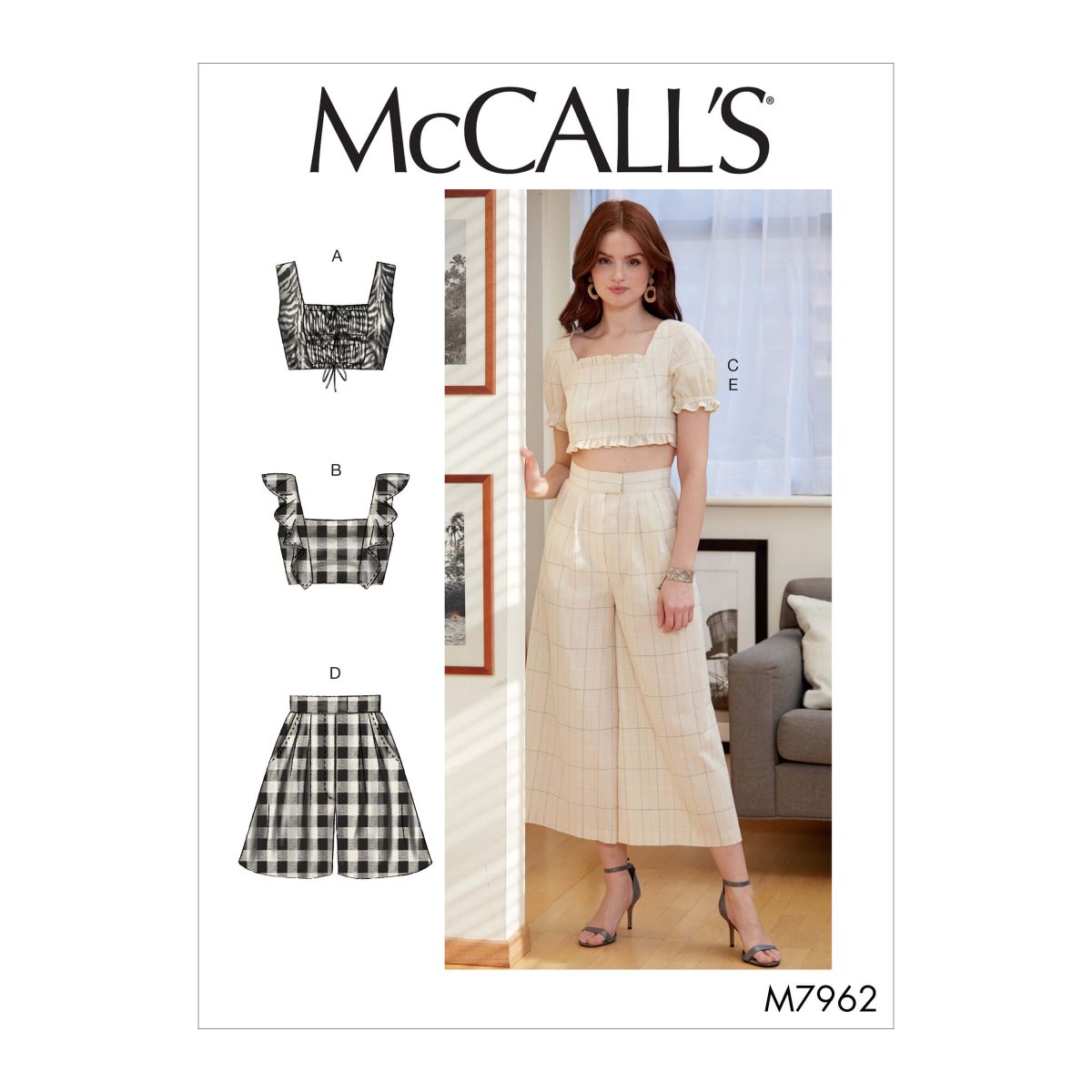 McCall's Sewing Pattern M7962 Misses' Tops, Shorts and Pants