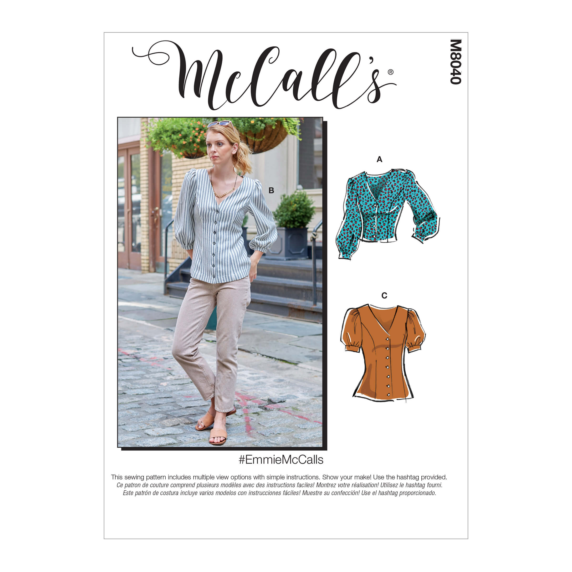 McCall's Sewing Pattern M8040 Misses' Tops #EmmieMcCalls
