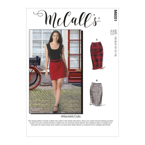 M8051 Misses' Pencil Skirts In Five Lengths #MarieMcCalls
