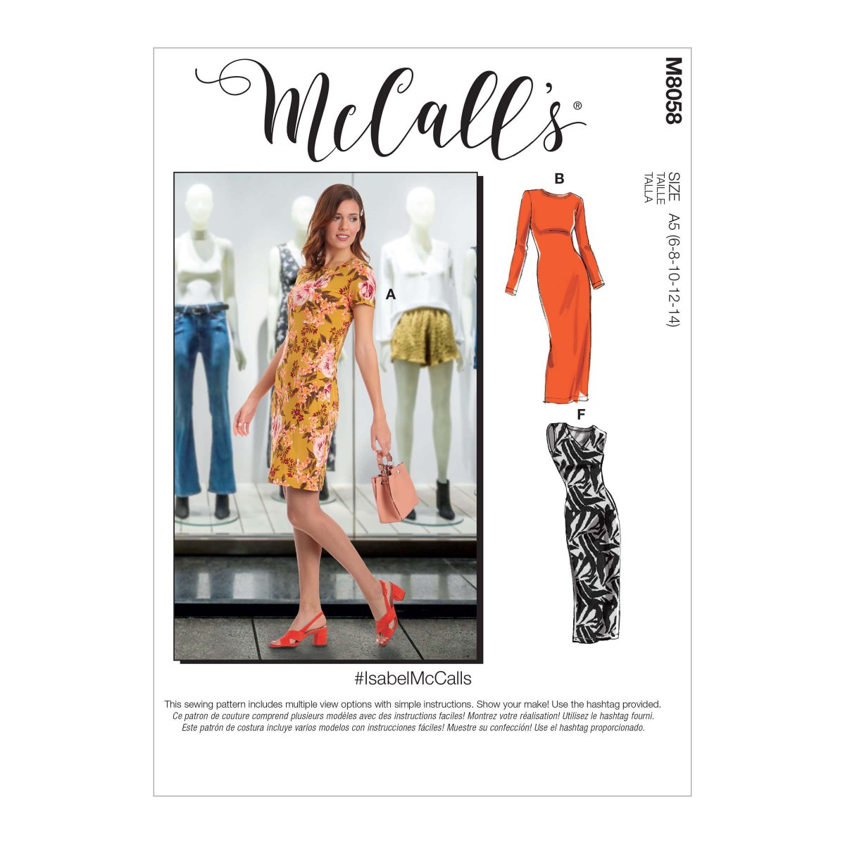 McCall's M8058 Misses' Knit Pullover Dresses #IsabelMcCalls