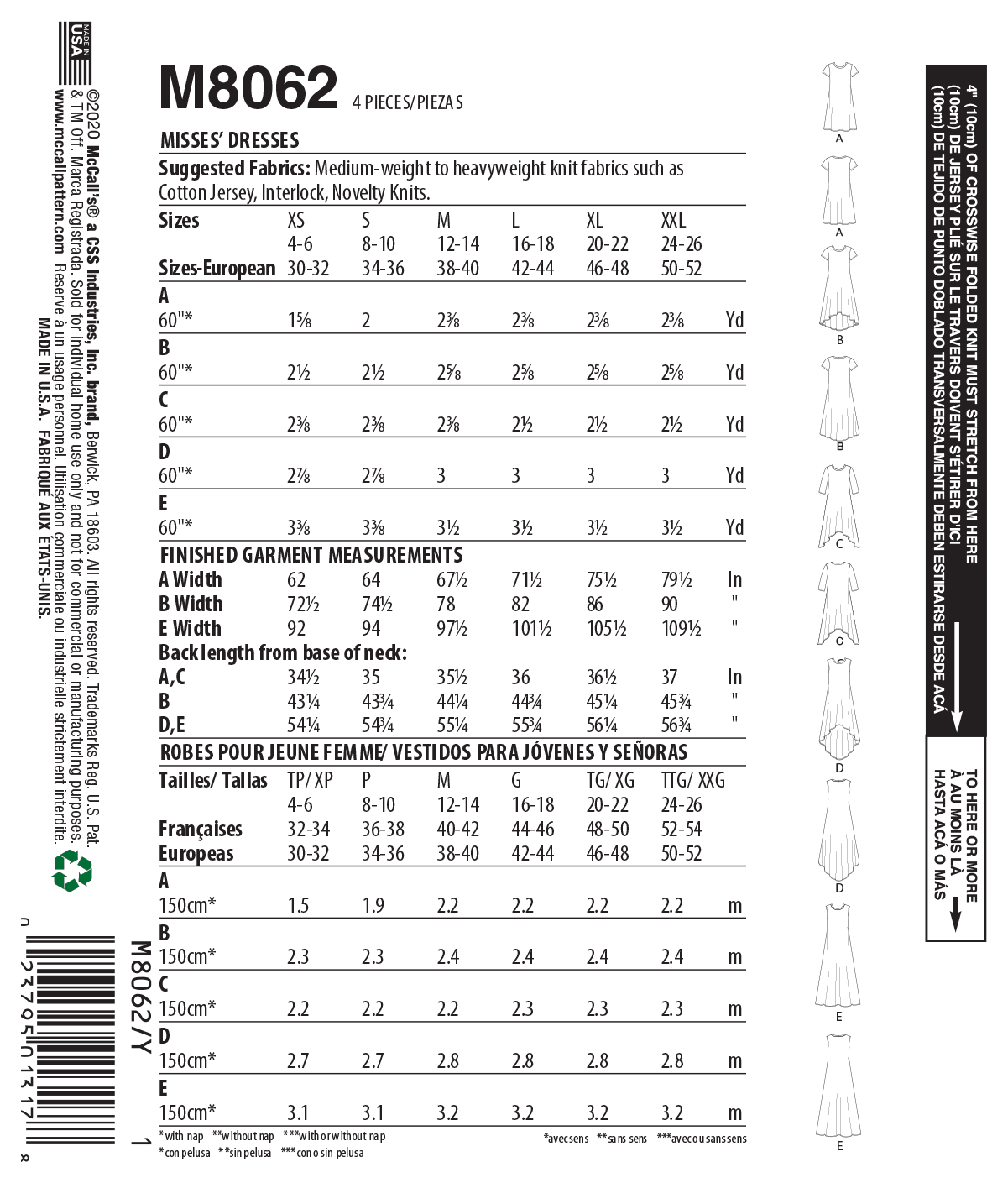McCall’s M8062 Misses' Straight, Handkerchief, or High-Low Hem Dresses #IslaMcCalls