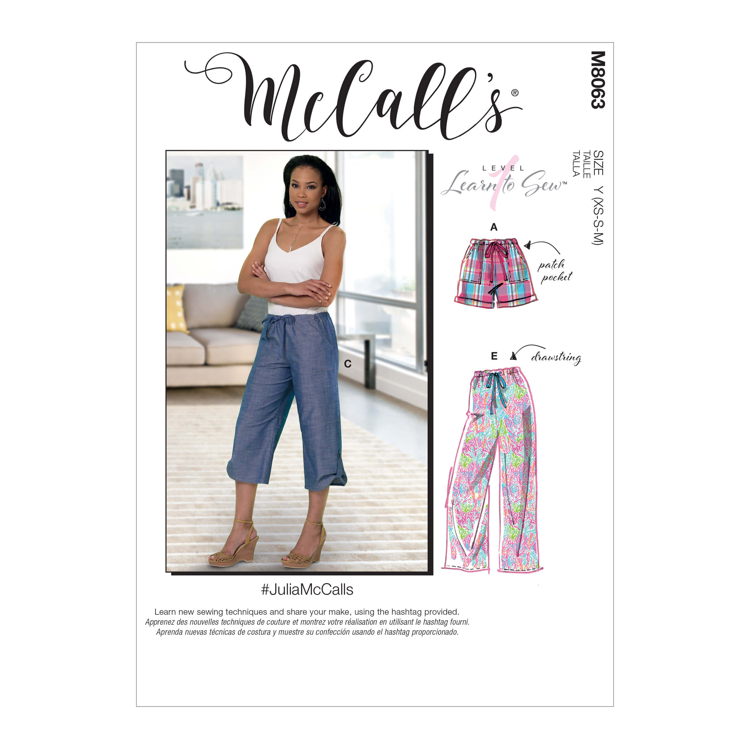 McCall’s M8063 Misses' Drawstring Shorts and Trousers with Pockets #JuliaMcCalls