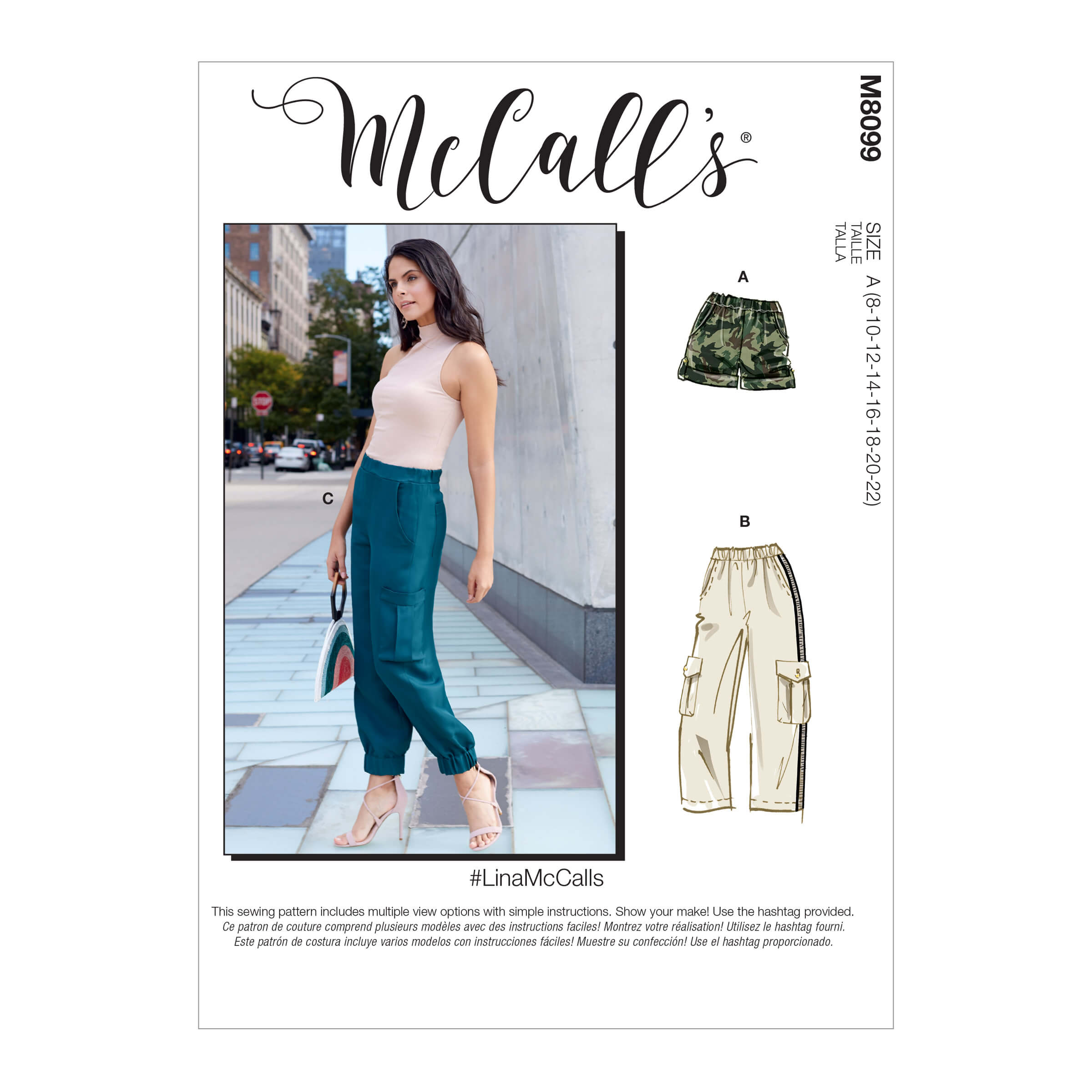McCall's Sewing Pattern M8099 Misses' Skirt and Trousers