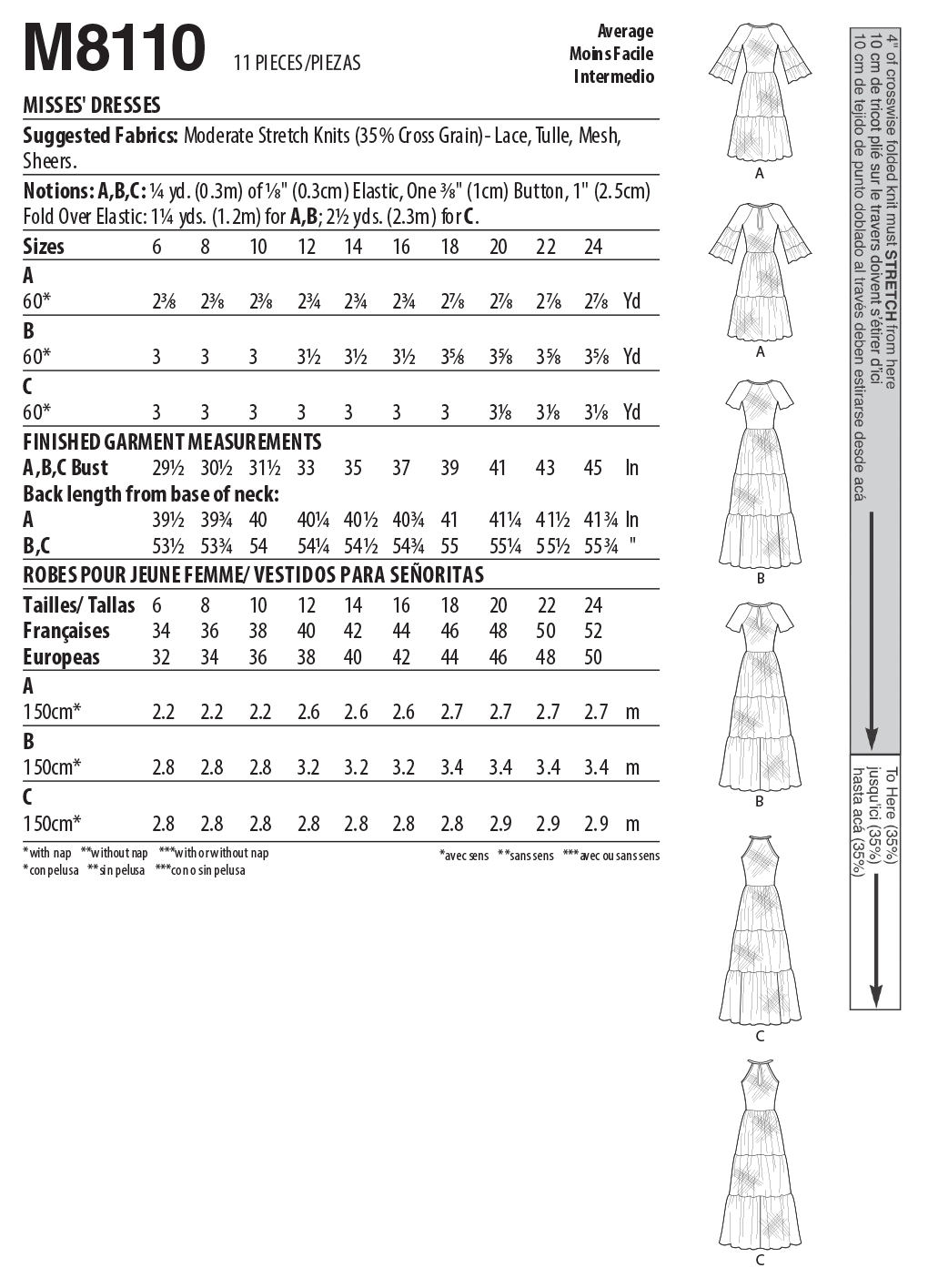 McCall's Sewing Pattern M8110 Misses' Dresses. #JourneeMcCalls