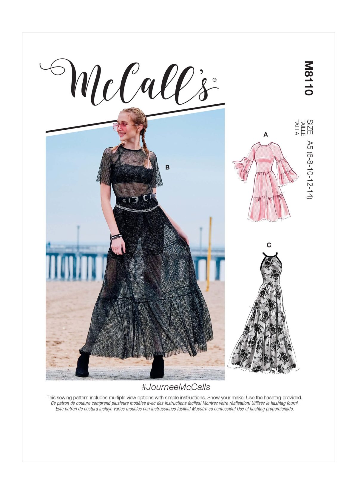 McCall's Sewing Pattern M8110 Misses' Dresses. #JourneeMcCalls