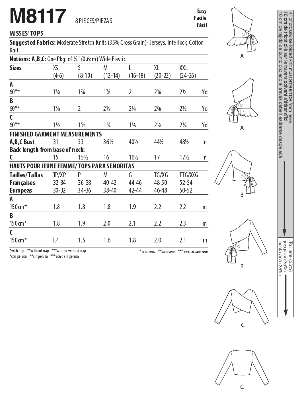 McCall's Sewing Pattern M8117 Misses' Tops. #HeatherMcCalls
