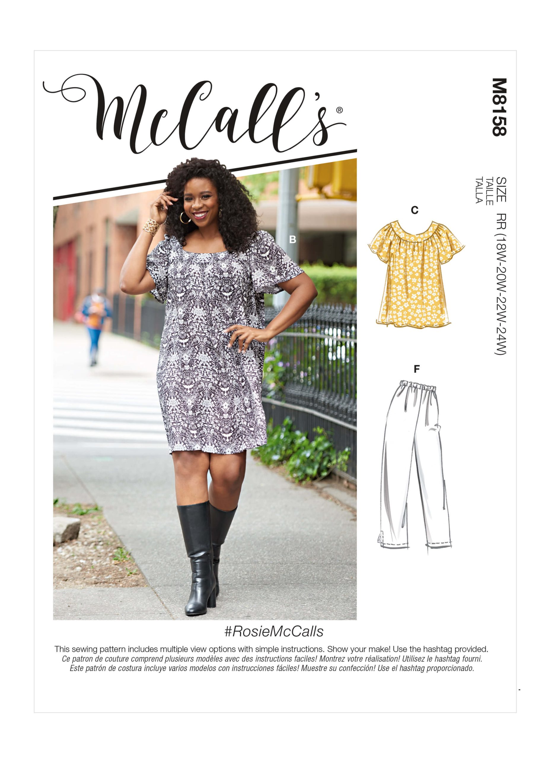McCall's Sewing Pattern M8158 Women's Top, Dresses, Shorts and Capri Pants #RosieMcCalls
