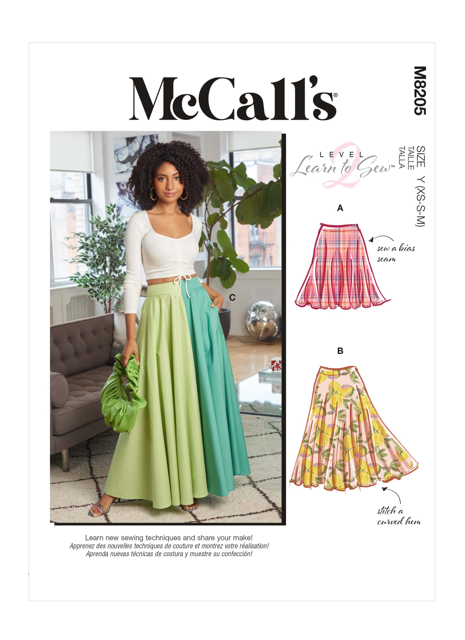 McCall's Sewing Pattern M8205 Misses' Skirts