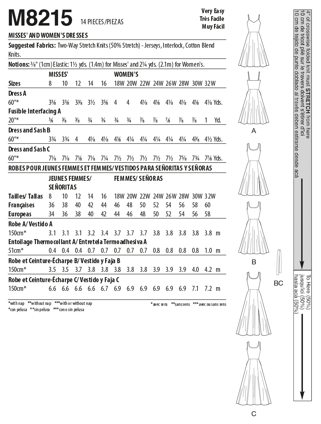 McCall's Sewing Pattern M8215 Misses' & Women's Dresses
