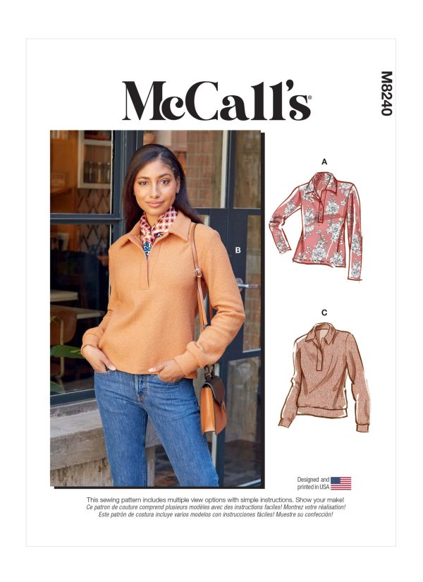 McCall's Sewing Pattern M8240 Misses' Tops