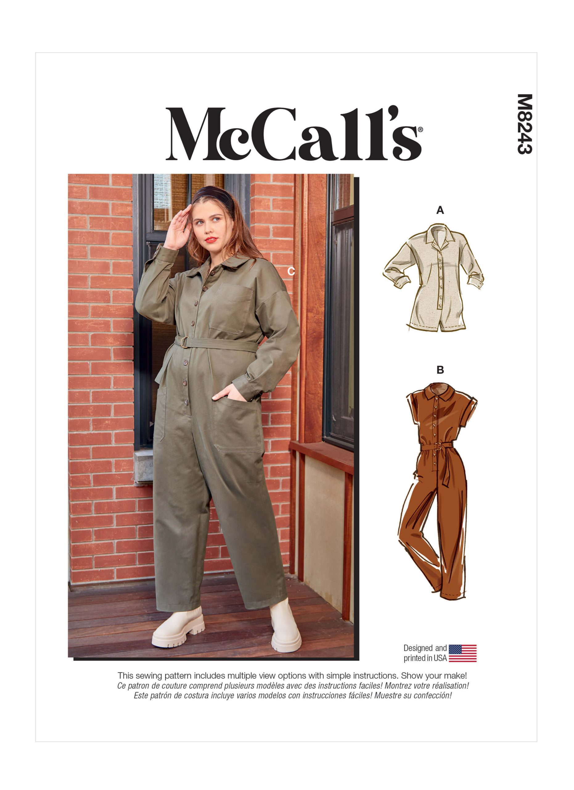 McCall's Sewing Pattern M8243 Misses' and Women's Romper, Jumpsuits and Belt