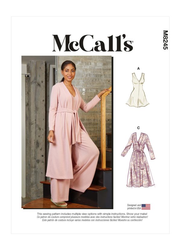 McCall's Sewing Pattern M8245 Misses' Romper, Jumpsuit, Robe and Sash