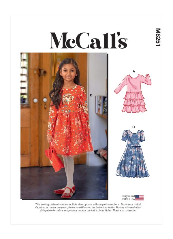 McCall's Sewing Pattern M8251 Children's and Girls' Dresses