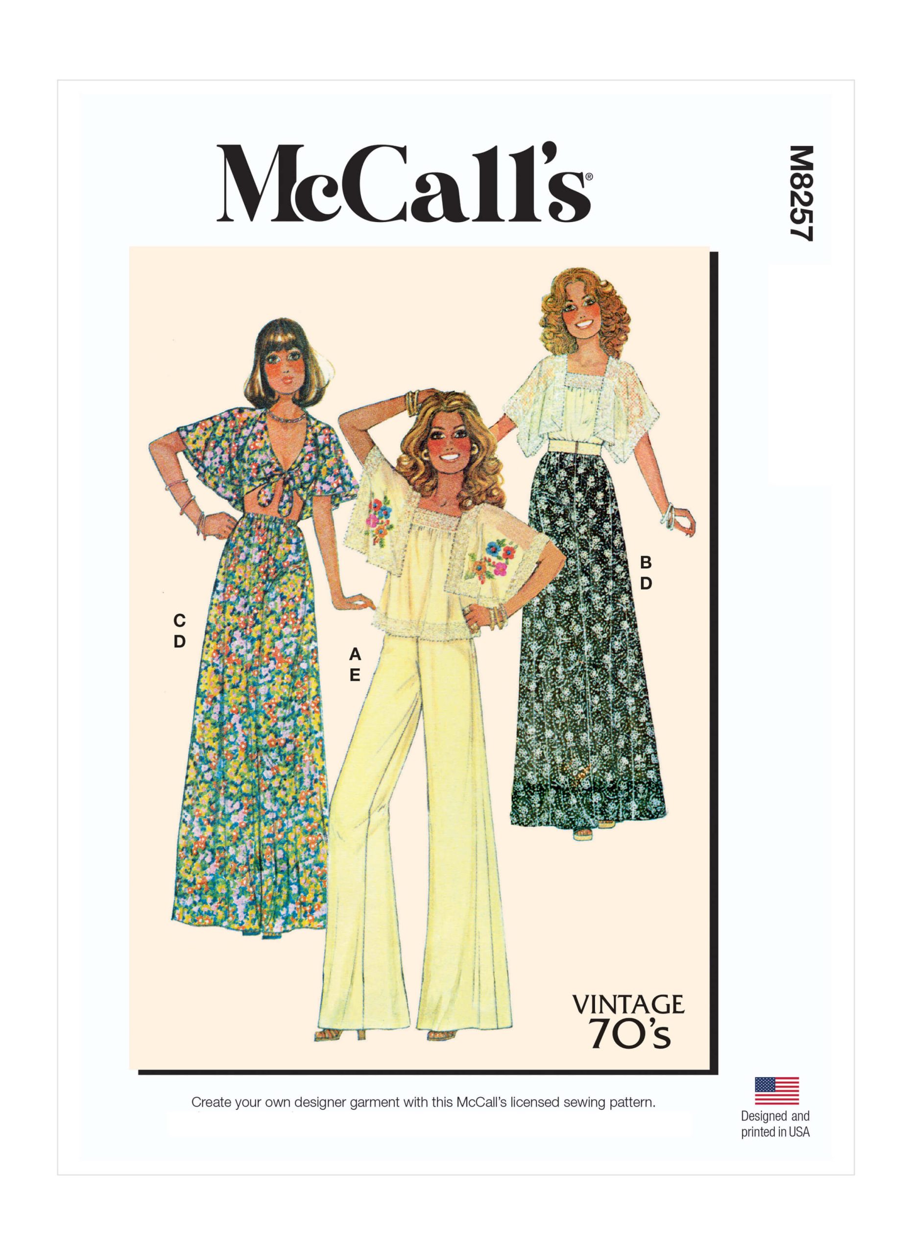 McCall's Sewing Pattern M8257 Misses' Tops, Skirt and Trousers