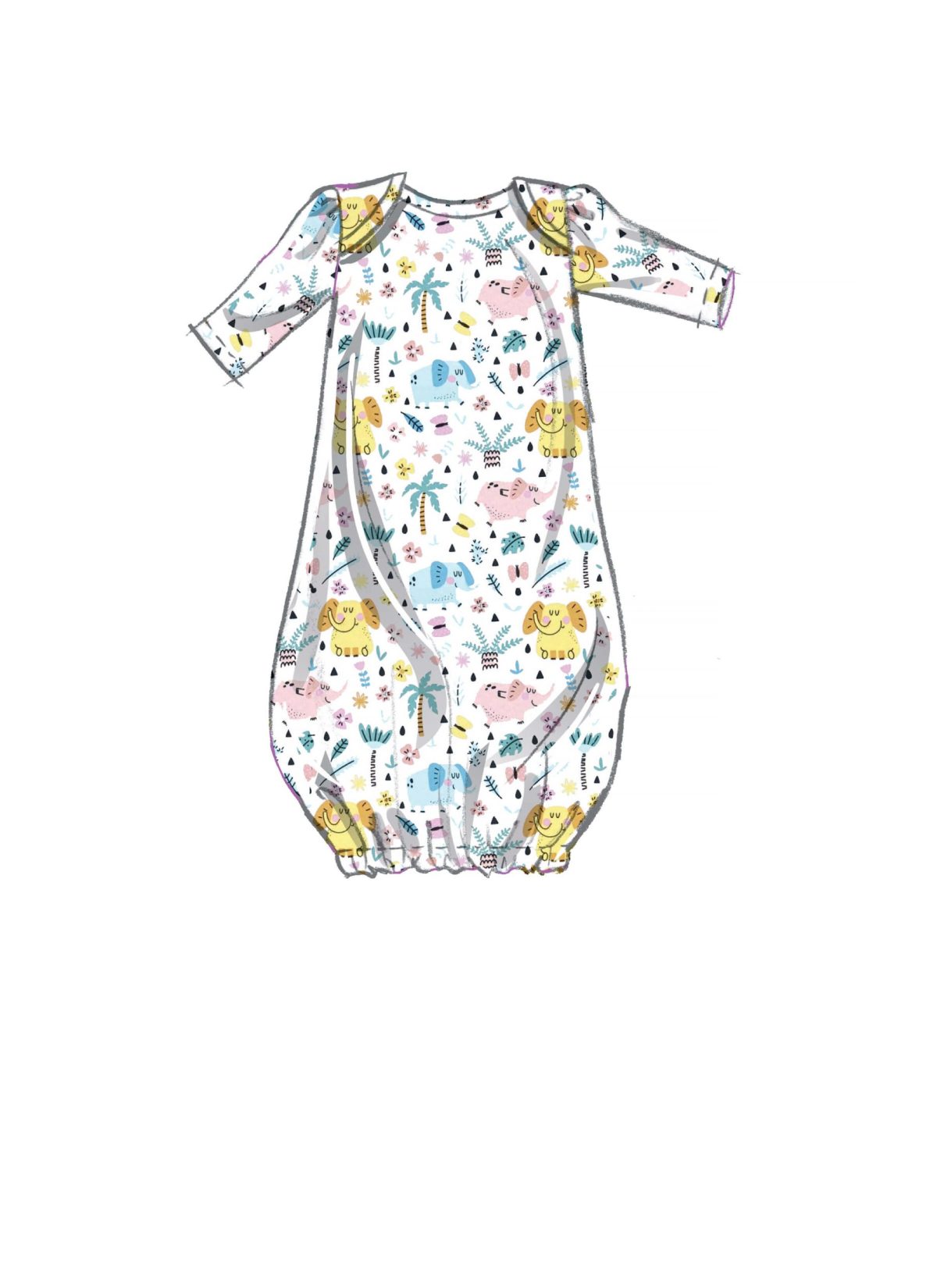 McCall's Sewing Pattern M8265 Infants' Gown, Top, Trousers, Headband and Hat
