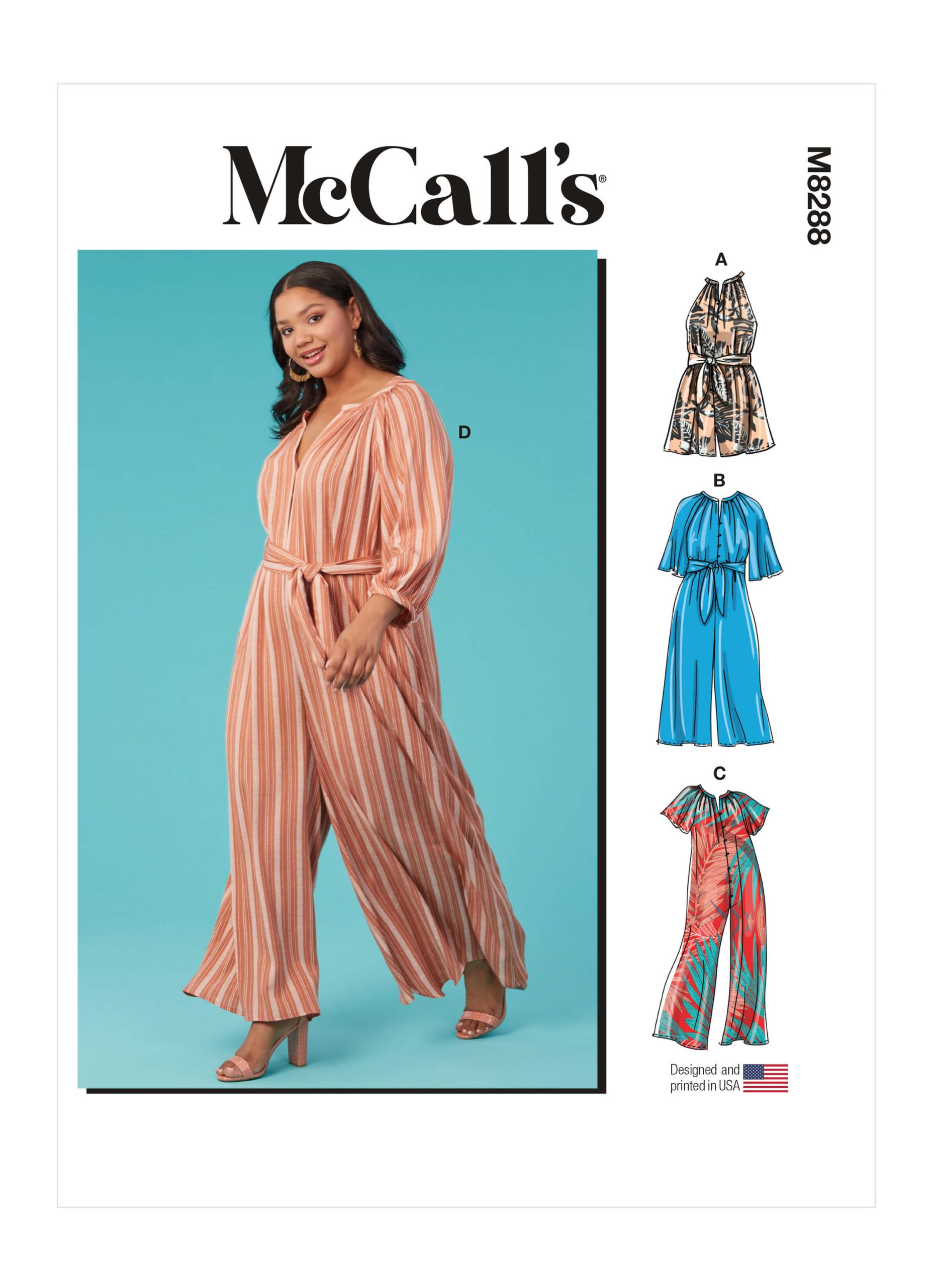 McCall's Sewing Pattern M8288 Misses' and Women's Romper, Jumpsuits and Sash