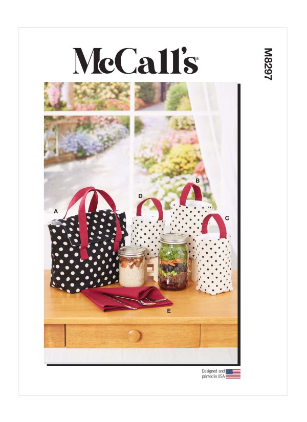McCall's Sewing Pattern M8297 Lunch Bag, Glass Jar Sacks and Napkin