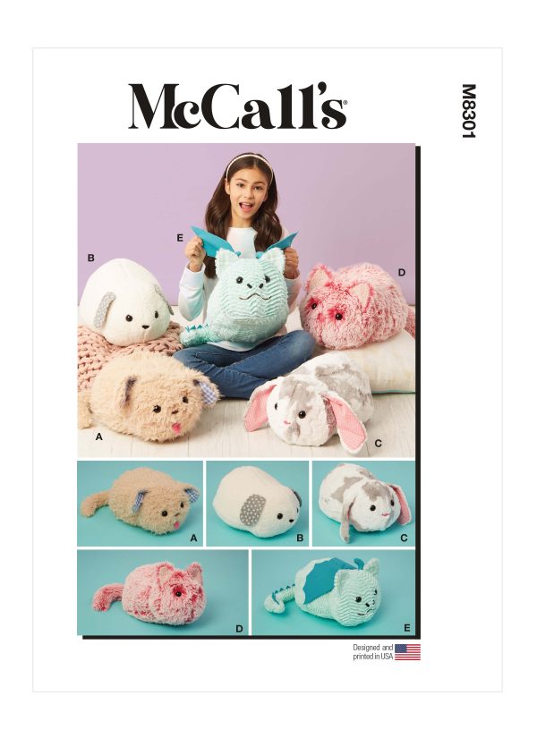 McCall's Sewing Pattern M8301 Plushie Pets Stuffed Animals