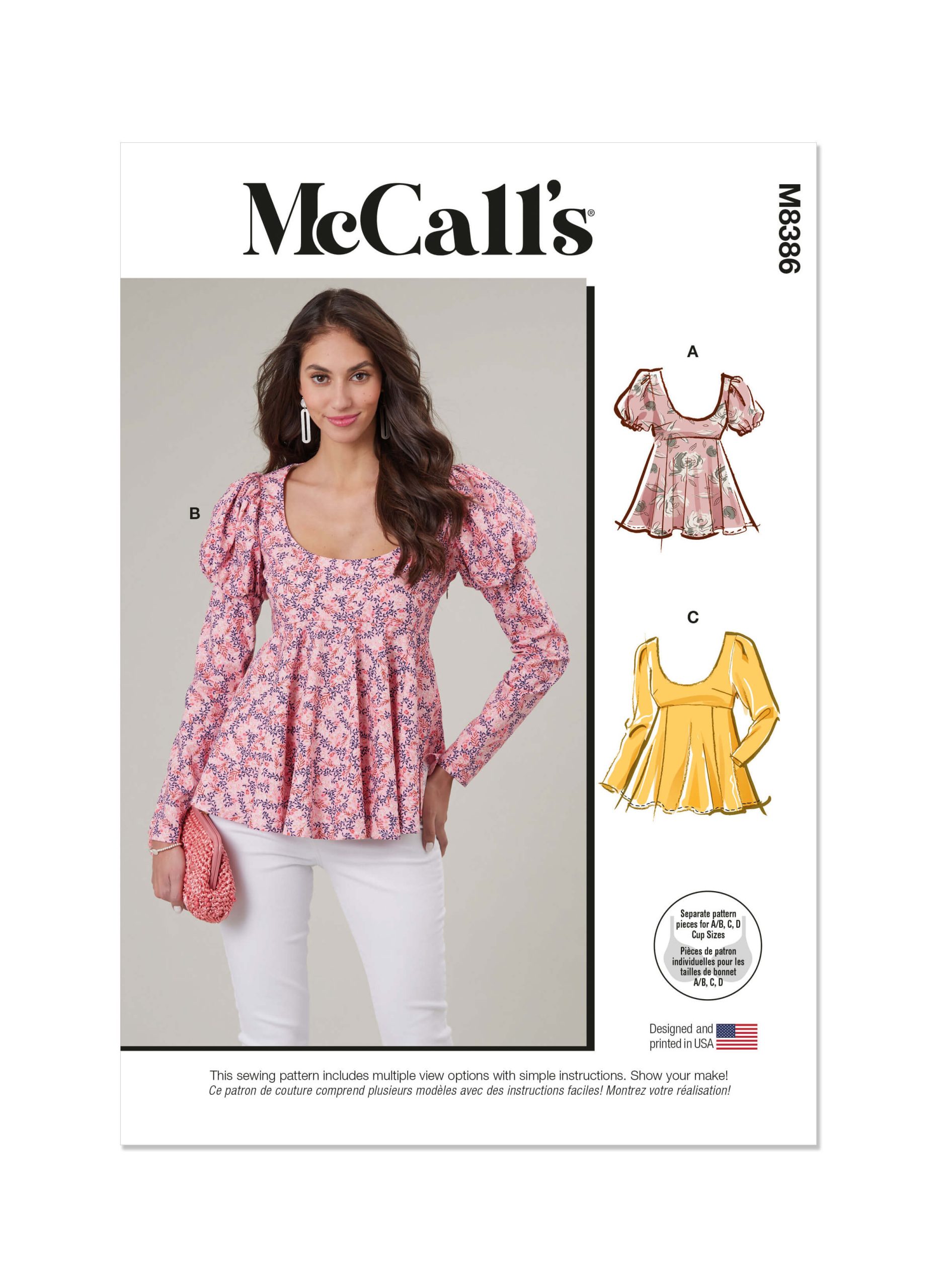 McCall's Sewing Pattern M8386 Misses' Tops