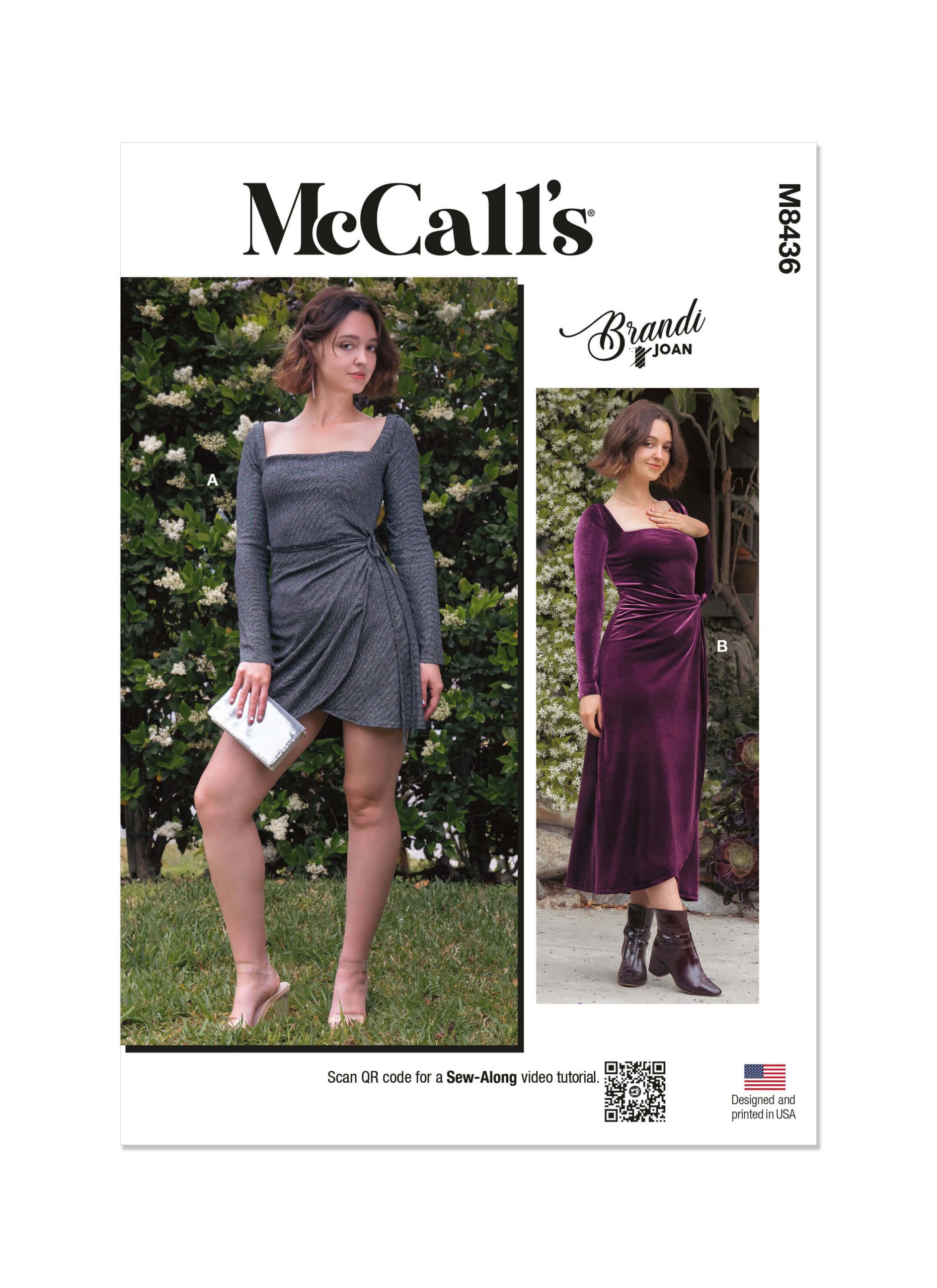 McCall's Sewing Pattern M8436 Misses Knit Dress in Two Lengths by Brandi Joan