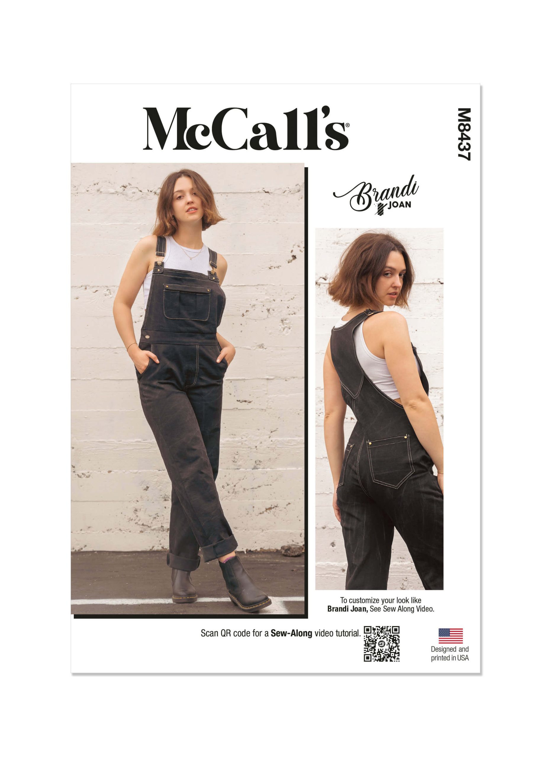 McCall's Sewing Pattern M8437 Misses' Dungerees by Brandi Joan