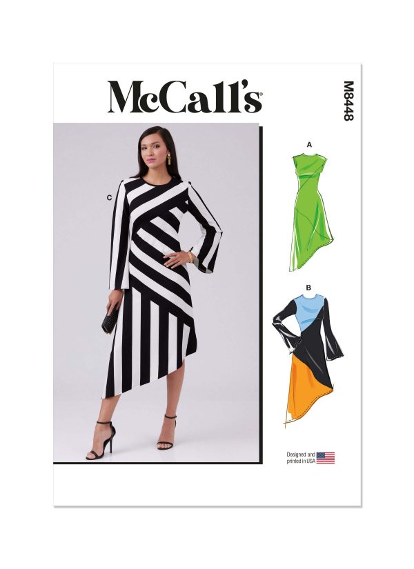 McCall's Sewing Pattern M8448 Misses' Knit Dress With Sleeve Variations
