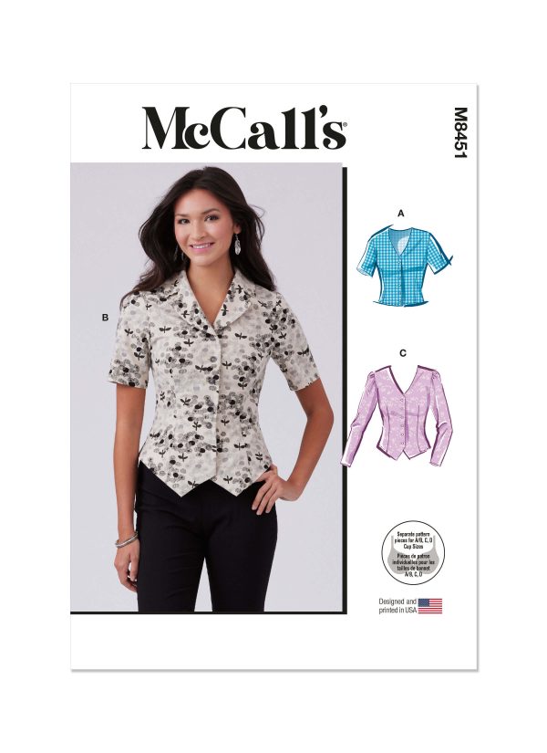 McCall's Sewing Pattern M8451 Misses' Tops