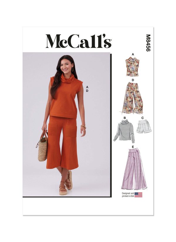 McCall's Sewing Pattern M8456 Misses' and Women's Knit Top, Shorts and Trousers