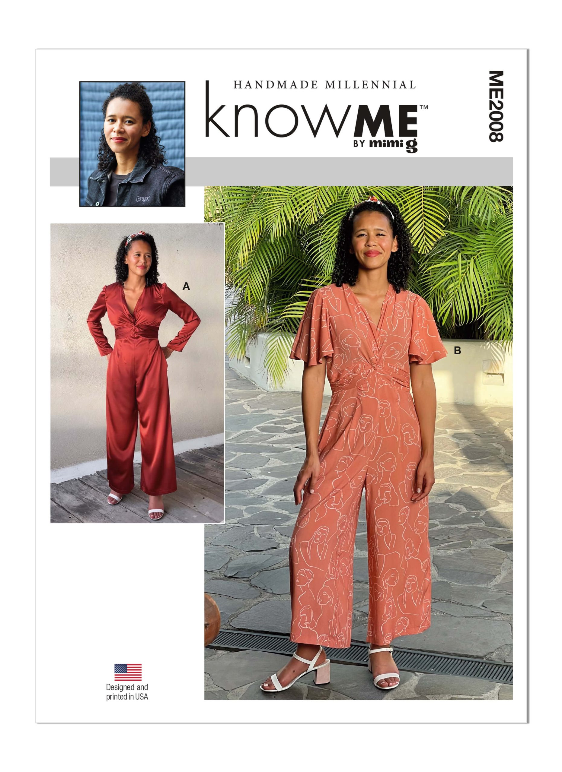 Know Me Sewing Pattern ME2008 Misses' and Women's Jumpsuit by Handmade Millennial