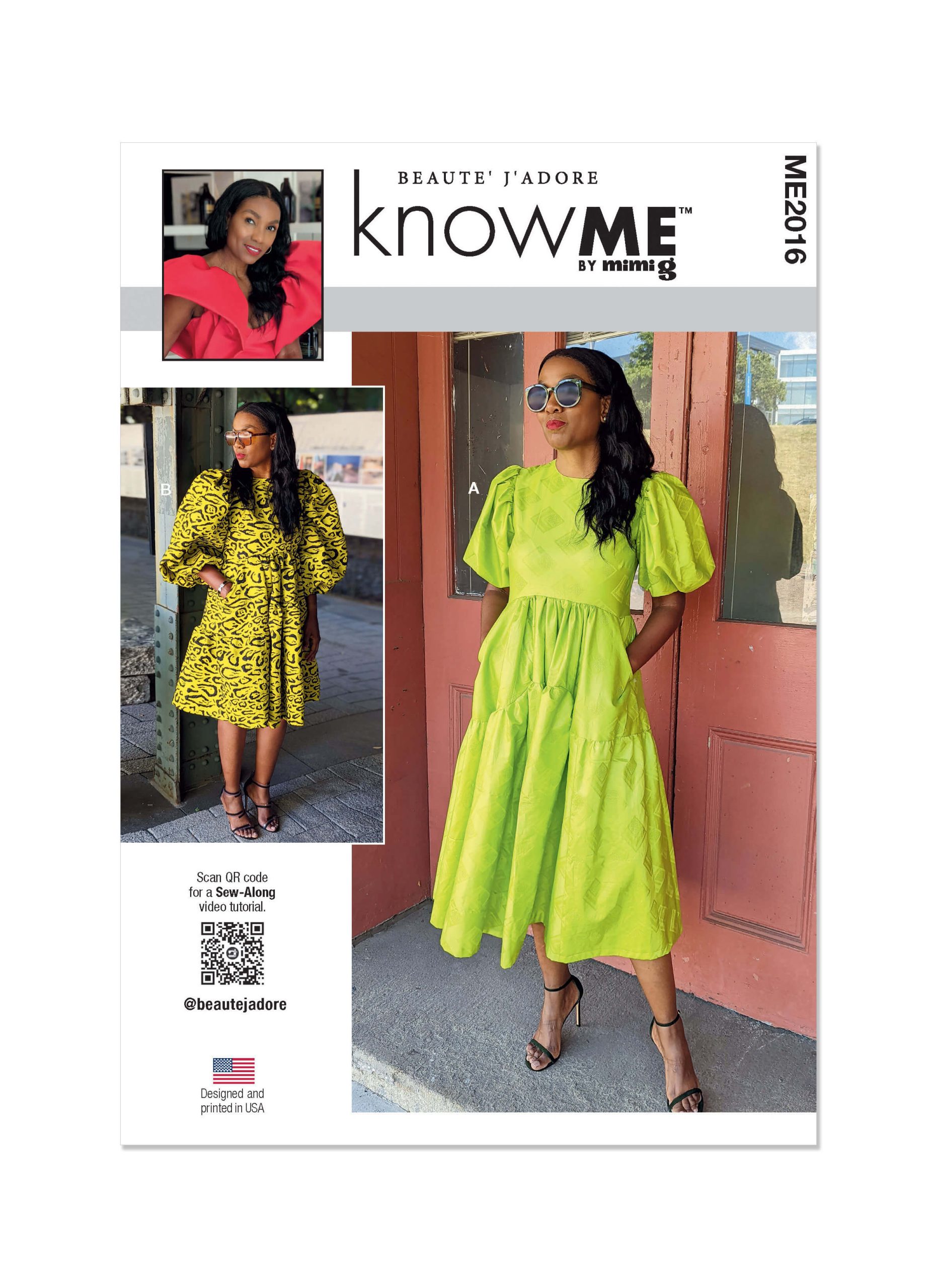 Know Me Sewing Pattern ME2016 Misses' Dress by Beaute' J'adore