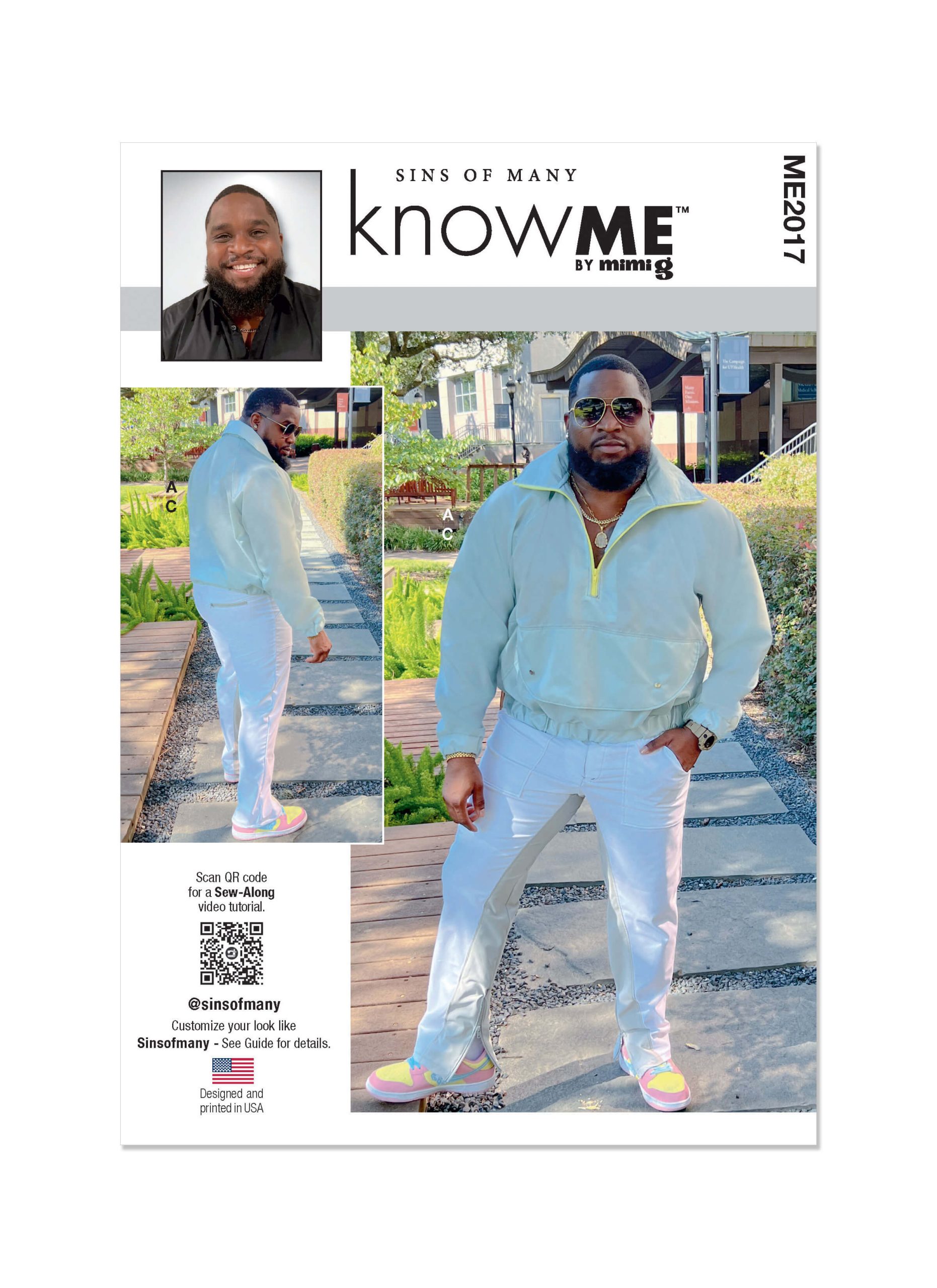 Know Me Sewing Pattern ME2017 Men's Pullover Jacket and Trousers by Sins of Many