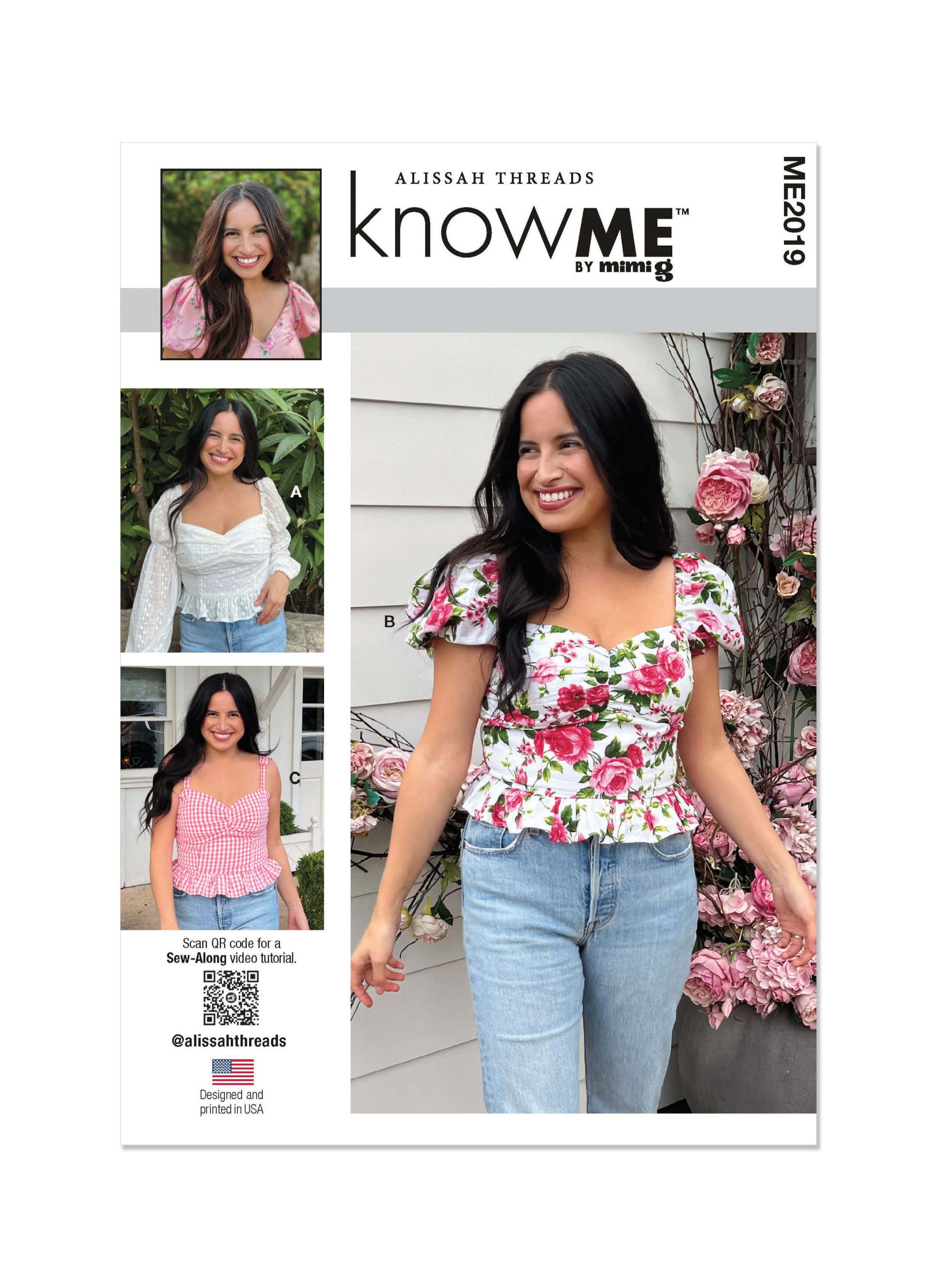 Know Me Sewing Pattern ME2019 Misses' Tops by Alissah Threads