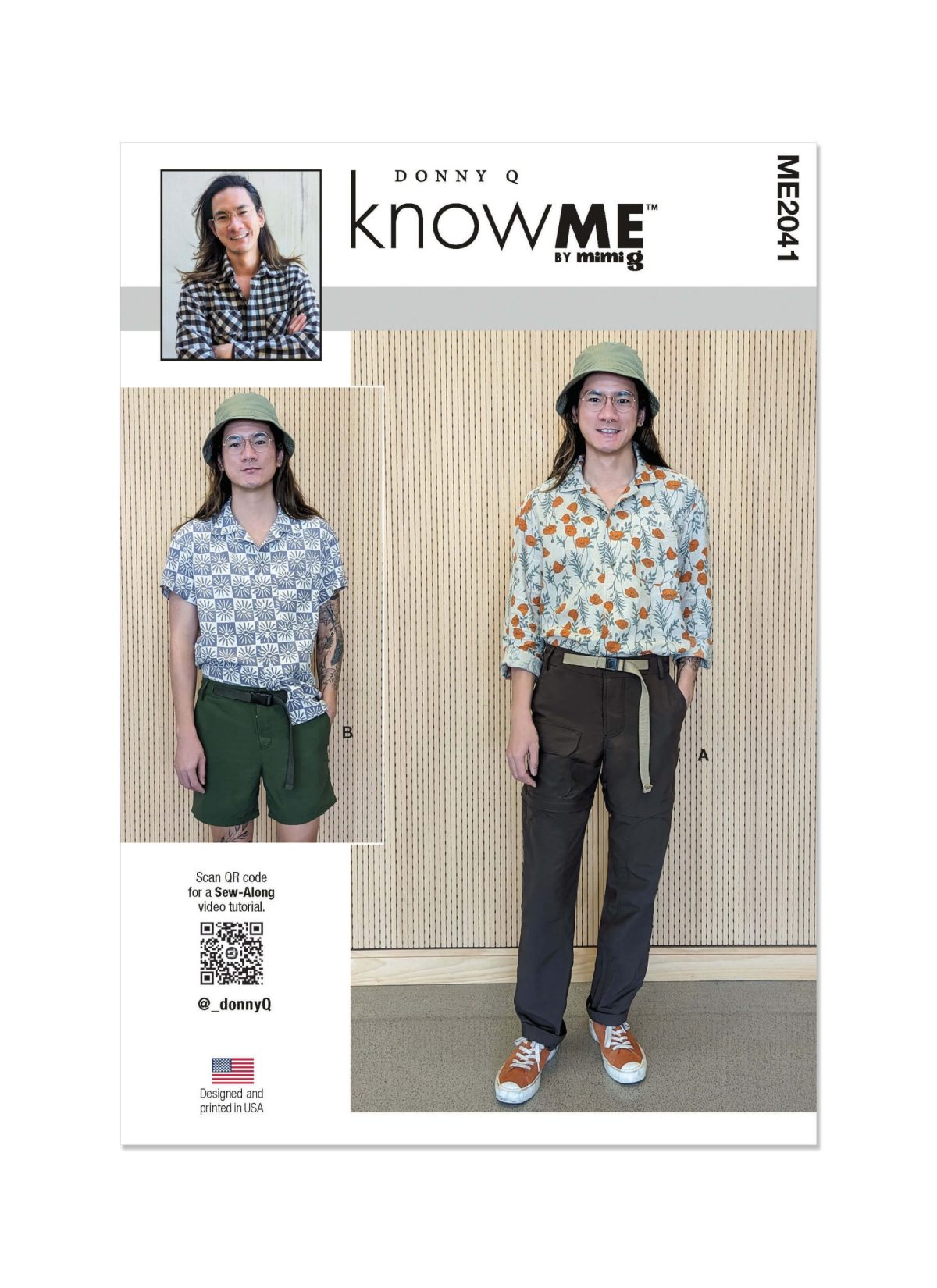 Know Me Sewing Pattern ME2041 Men's Convertible Trousers and Shorts