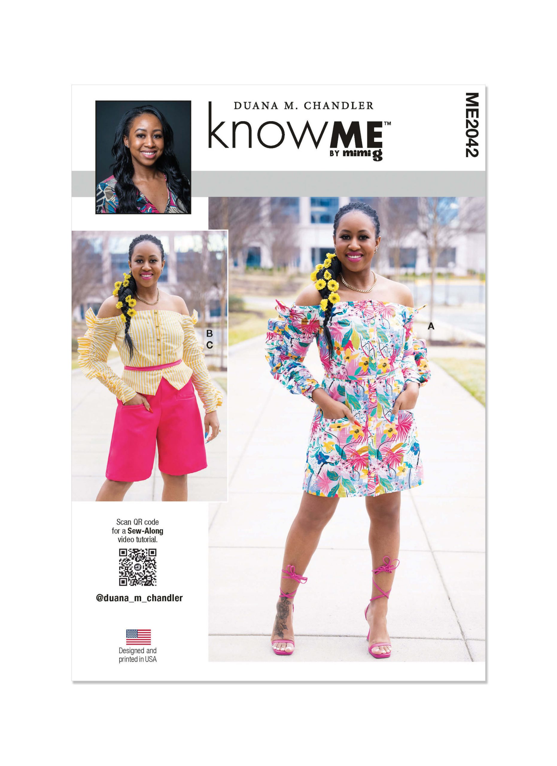 Know Me Sewing Pattern ME2042 Misses' Dress, Top and Shorts by Duana M. Chandler