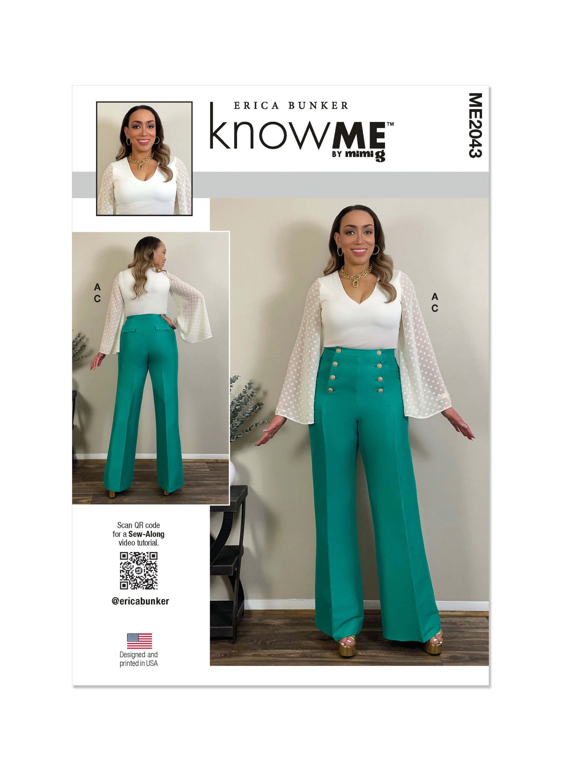 Know Me Sewing Pattern ME2043 Misses’ Bodysuits and Trousers by Erica Bunker