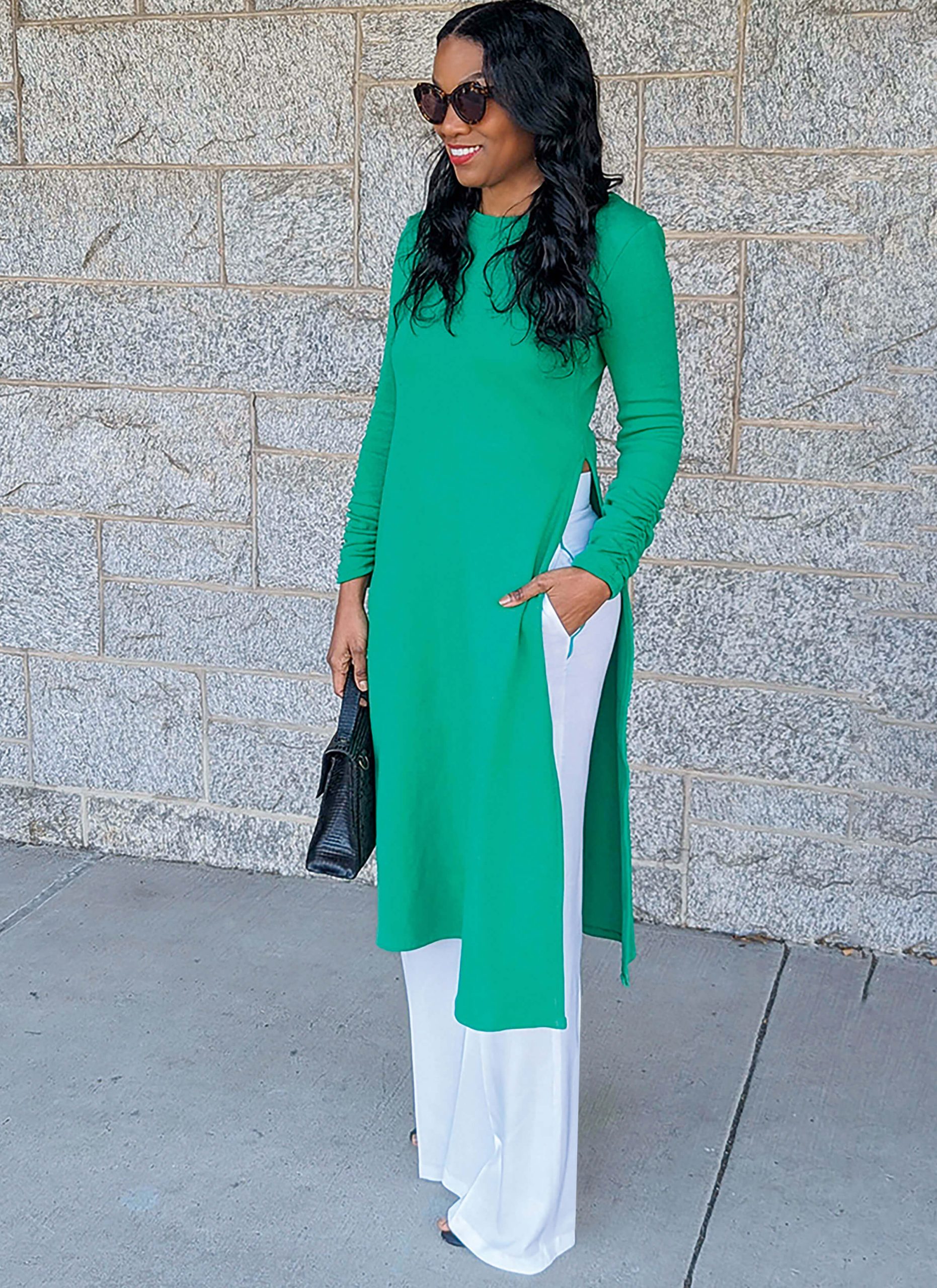 Know Me Sewing Pattern ME2046 Misses' Knit Dress In Two Lengths and Woven Trousers