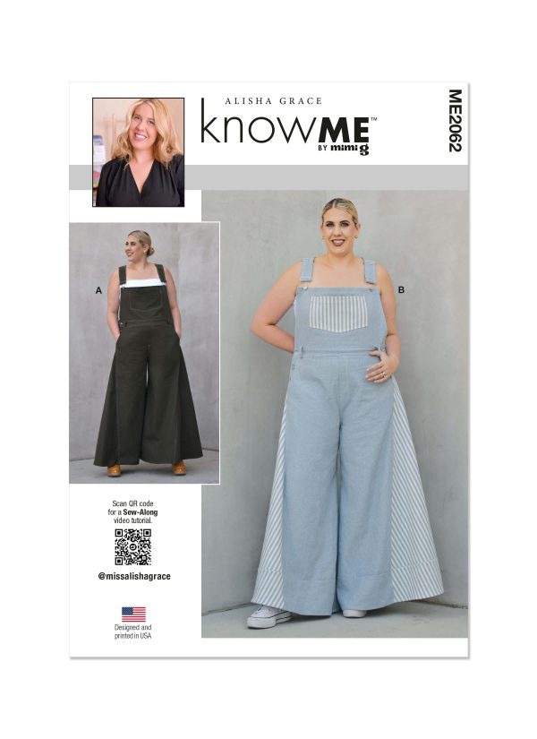 Know Me Sewing Pattern ME2062 Misses' Overalls by Alisha Grace