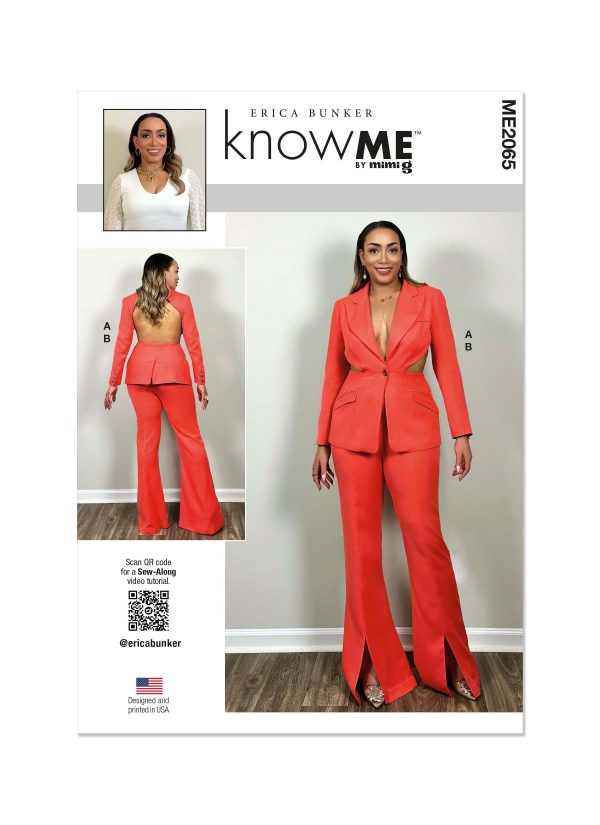 Know Me Sewing Pattern ME2065 Misses' Blazer and Trousers by Erica Bunker