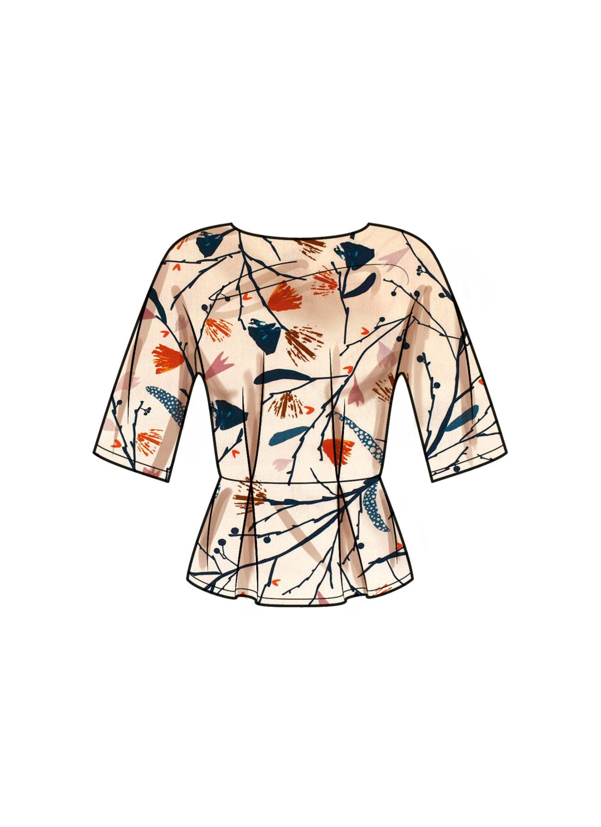 New Look Sewing Pattern N6753 Misses' Top With Sleeve Variations
