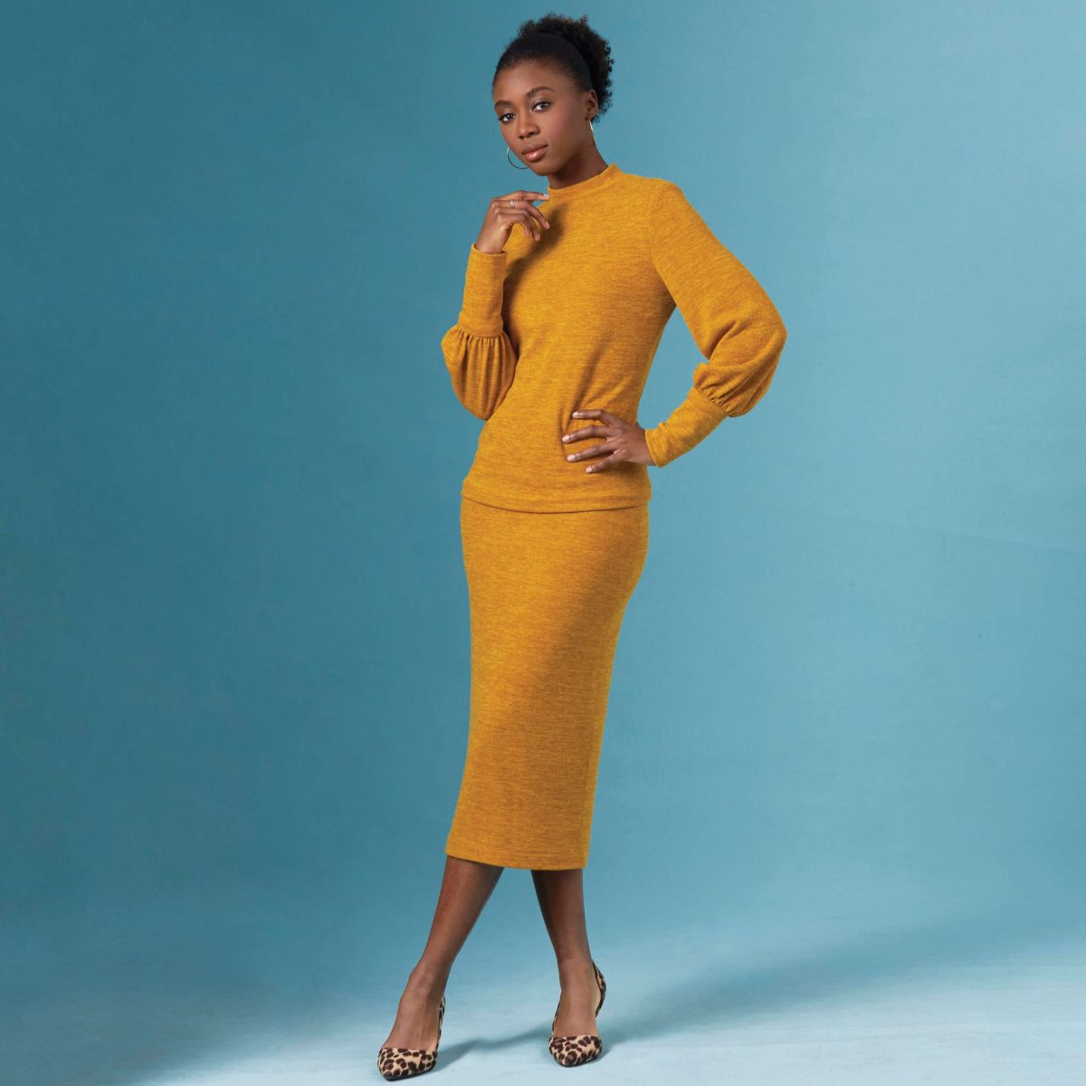 Simplicity Sewing Pattern S8982 Misses' Knit Two Piece Sweater Dress, Tops, Skirts