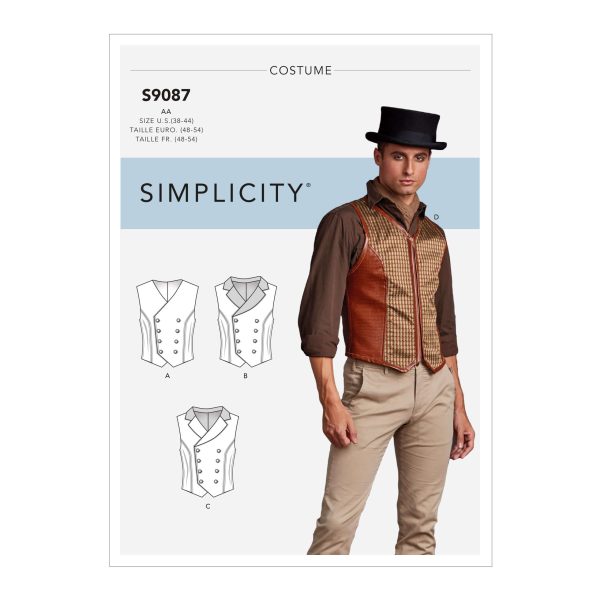 PATTERN S9087 MEN'S STEAMPUNK CORSET WAISTCOAT