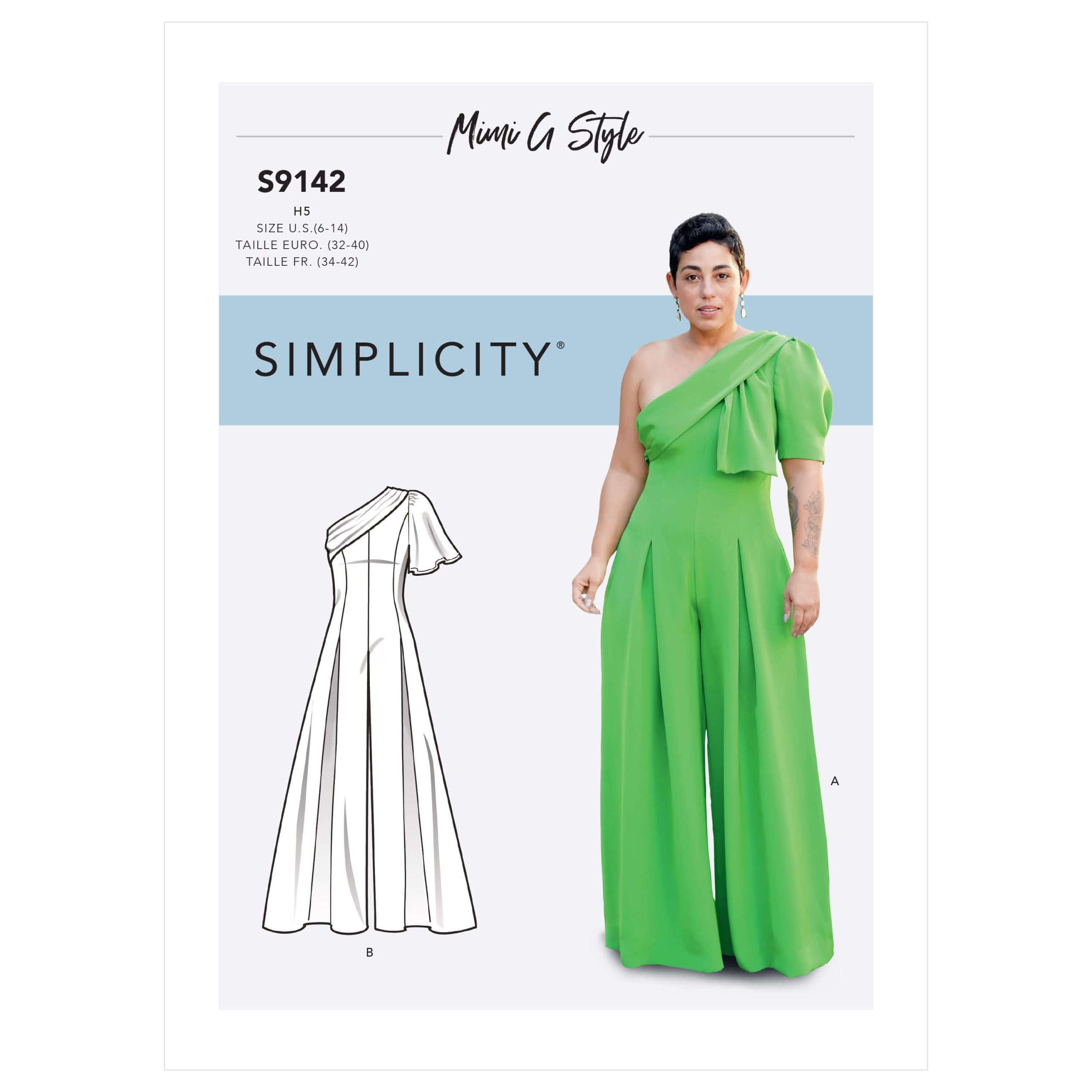 Simplicity Sewing Pattern S9142 Misses' Jumpsuit With One Shoulder Drape Mimi G Style